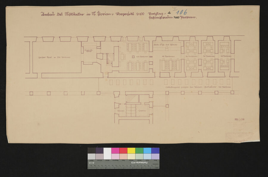 Entwürfe für die Umgestaltung des Kellerstüberls 1933 St. Florian