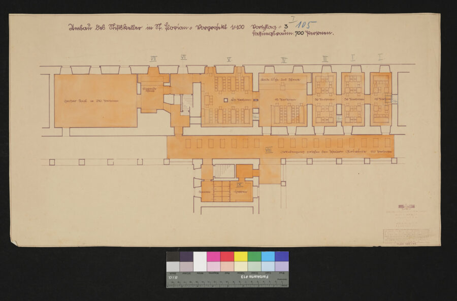 Entwürfe für die Umgestaltung des Kellerstüberls 1933 St. Florian