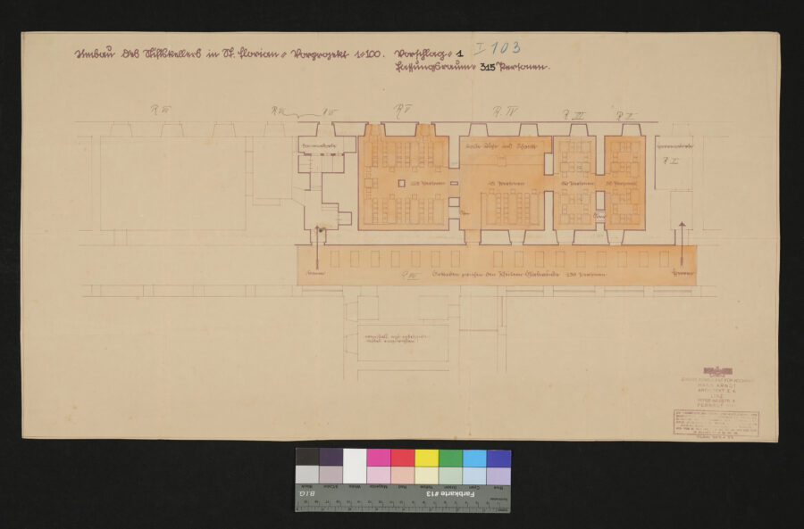 Entwürfe für die Umgestaltung des Kellerstüberls 1933 St. Florian