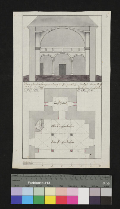 Vergrößerung der Emporkirchen Ansfelden 1821 Grundriß