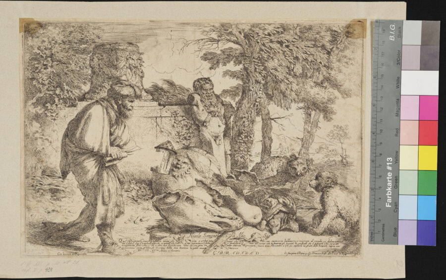 Diogenes, der mit der Laterne einen Menschen sucht