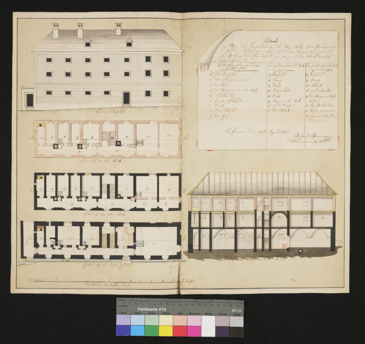 Plan zur Vergrößerimg des Gerichtsdienerhauses 1827