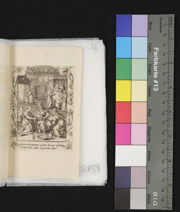"21 Blätter, Vita B. Mariae Virg.", Marienleben", Geburt Mariens