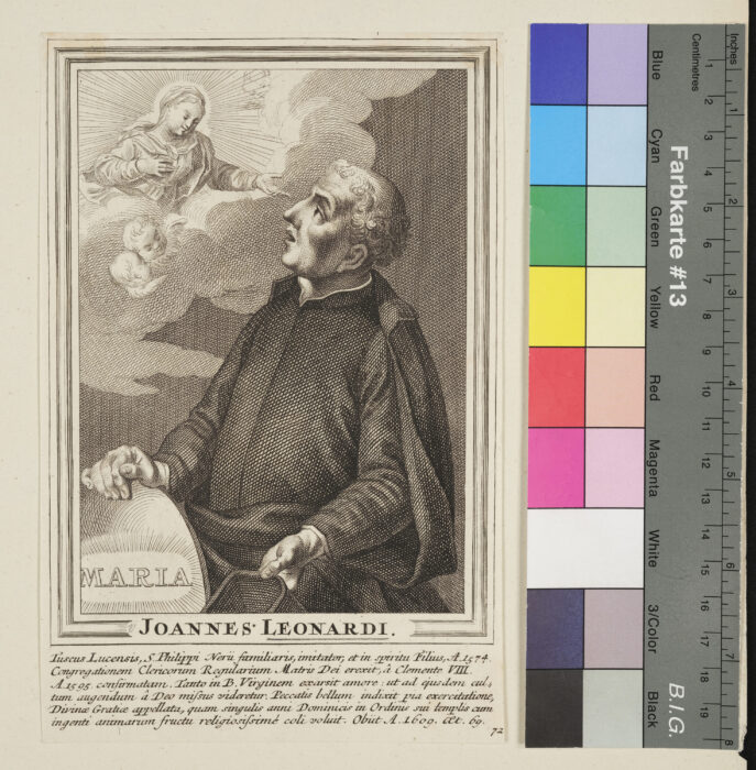 "Unvollständige Sammlung ( 58 Stück ) von Heiligenbildnissen", S. Johannes Leonardi, Nr. 72