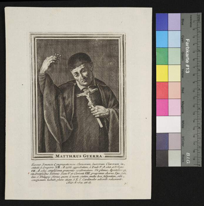 "Unvollständige Sammlung ( 58 Stück ) von Heiligenbildnissen", S. Matthäus Guerra, Nr. 76
