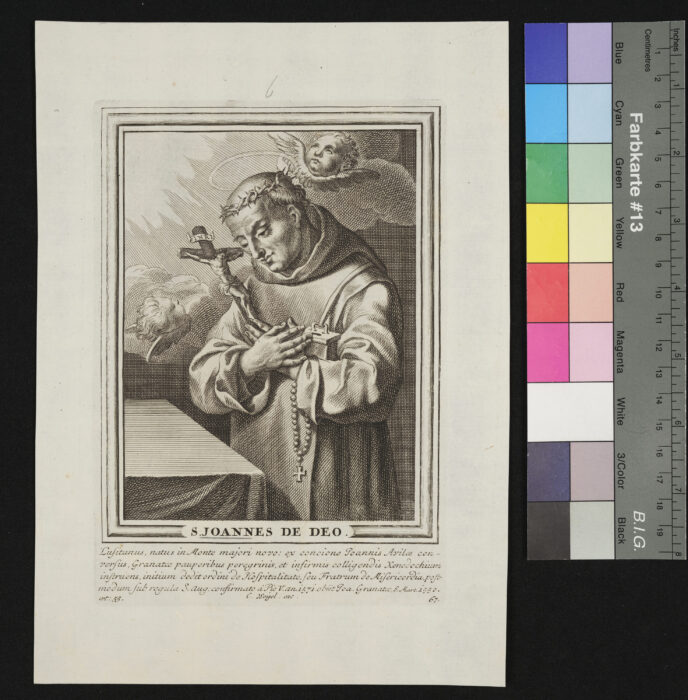 "Unvollständige Sammlung ( 58 Stück ) von Heiligenbildnissen", S. Johannes de Deo, Nr. 67