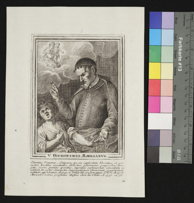 "Unvollständige Sammlung ( 58 Stück ) von Heiligenbildnissen", S. Hieronymus Aemilianus, Nr. 66