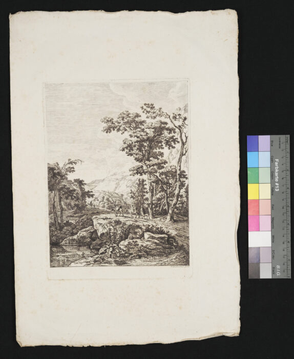 Landschaft mit Wanderern