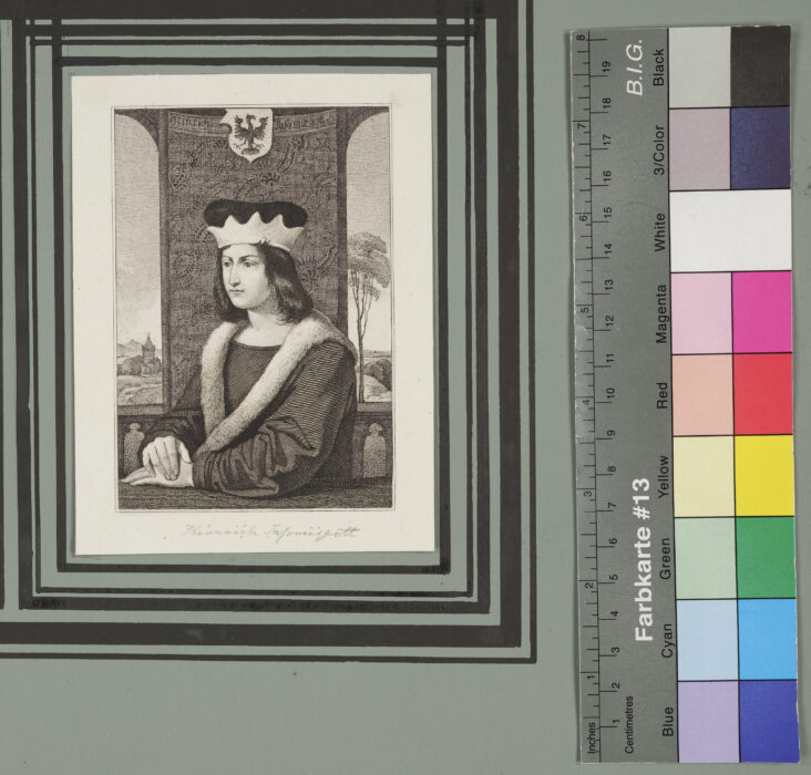 Portrait, Mann mit Jahreszahl 1416
