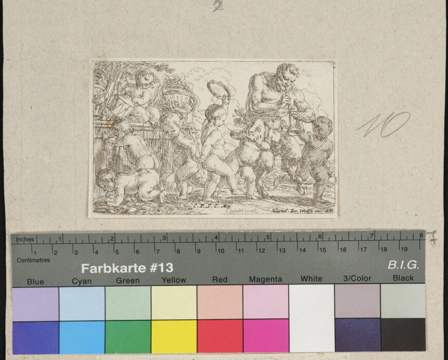 Der tanzende Faun, von Kindern umgeben