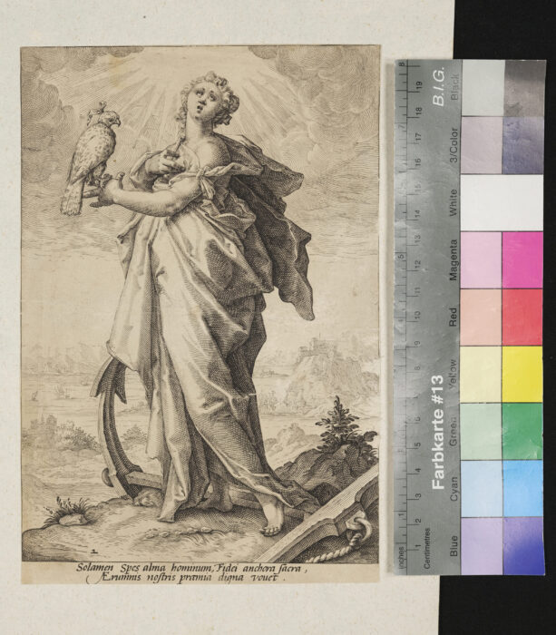 "Folge von 7 Blättern der Haupttugenden, nach Koltzius / Goltzius`schen Zeichnungen", Hoffnung