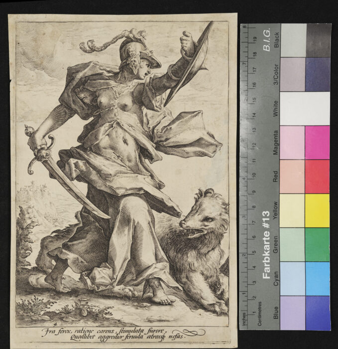 "Folge von 7 Blättern, Die Hauptsünden, 5 davon", Kopien,  Nr.4, Furor, Zorn