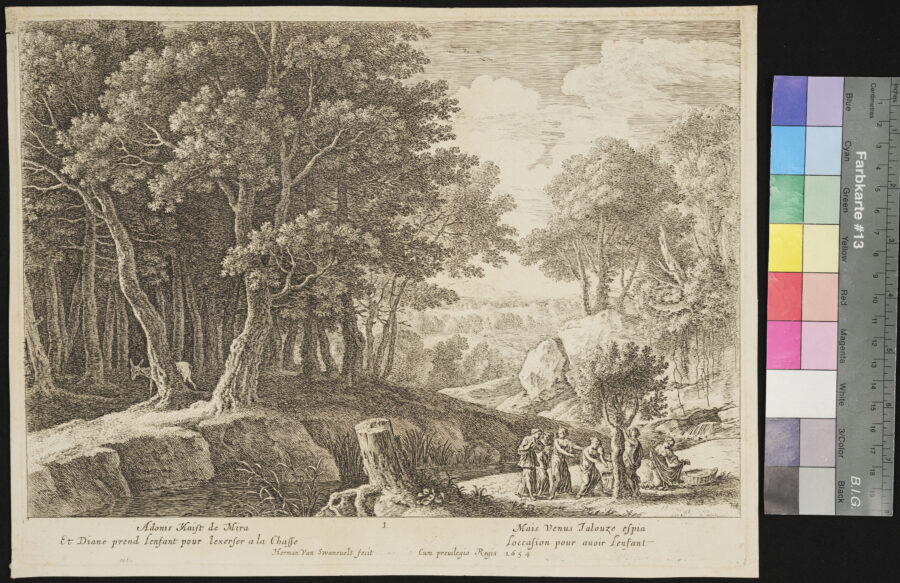 "Folge von 6 Blättern, Das Leben des Adonis", 1