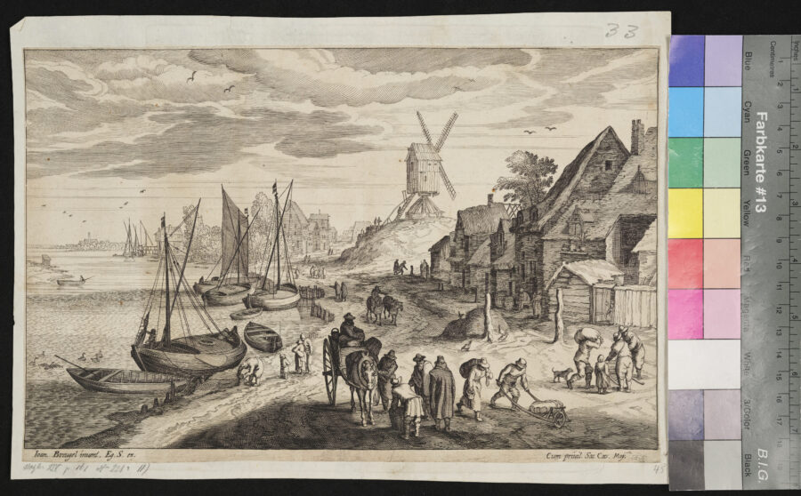 "Folge von 6 Blättern, Landschaftsdarstellungen", Hafenszene