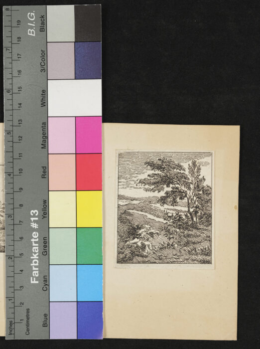 2 ganz kleine Landschaften, Landschaft mit Baumgruppe