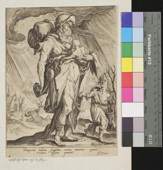 " 2 Blätter Allegorien", Armut