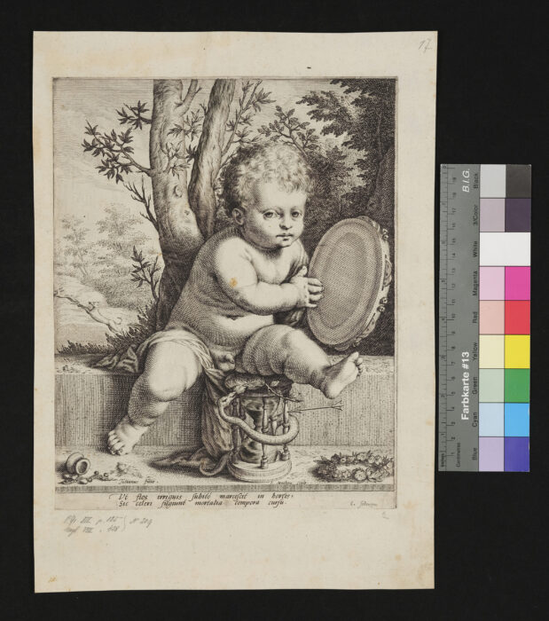 Allegorie auf die Vergänglichkeit des Lebens, Knabe mit Tambourin