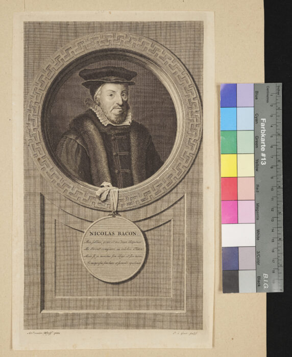 "14 Blätter zur Geschichte Englands von Larrey", Nicolas Bacon