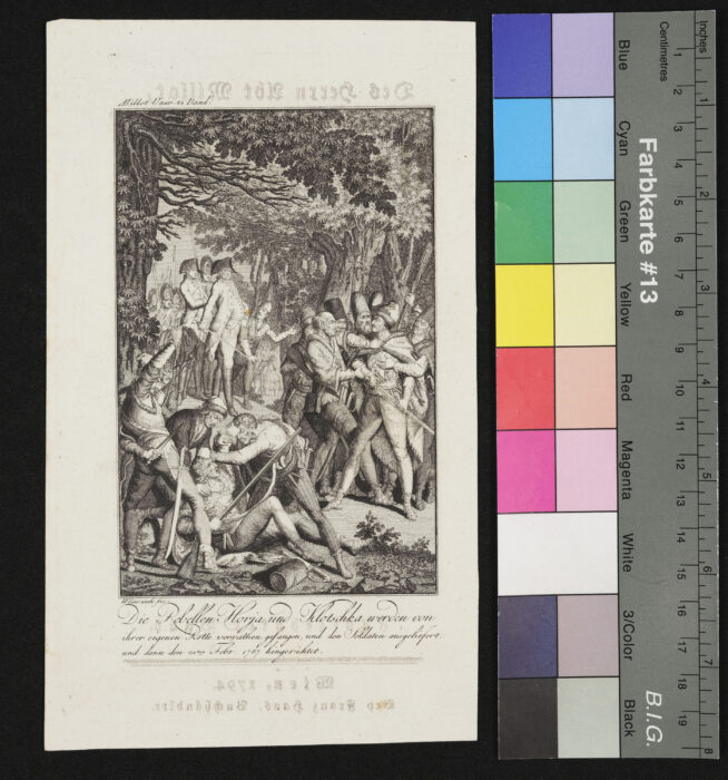 "Folge von 15 Illustrationen zu Millots Weltgeschichte", Verrat und Gefangennahme von Horja und Klotschka, 1787
