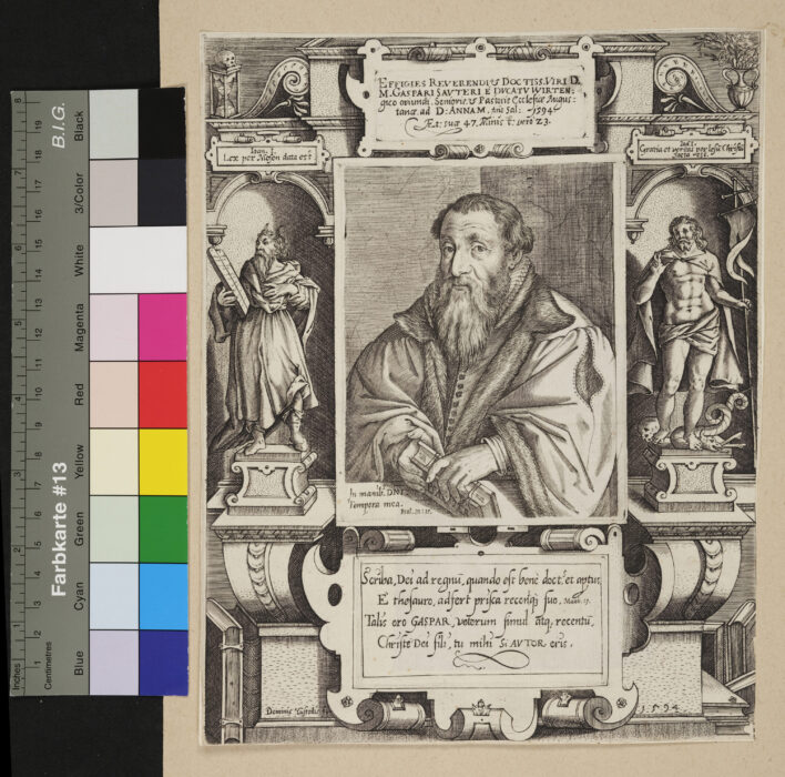 "5 Blätter aus der Folge: Effigies piorum  ac doctorum aliquotum virorum", Caspar Sauter