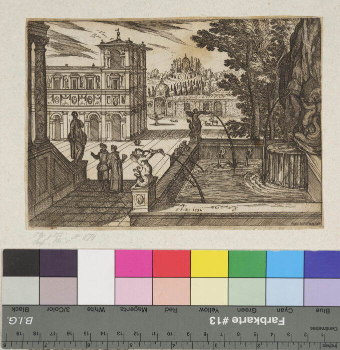 Die Fontaine im Hofe des Palastes