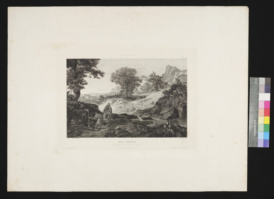 Ideale Landschaft / Die Heilige Familie auf der Flucht