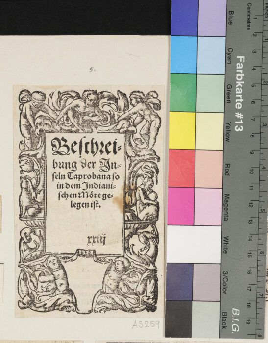 Beschreibung der Insel Taprobana im Indischen Ozean, N. 23