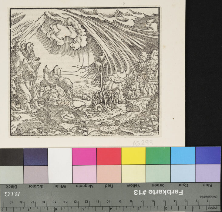 "18 Blätter: Aus dem Alten Testament, Zur Lutherischen, bei Lufft gedruckten Bibel", Mose und Aaron