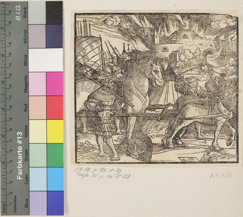 Das Trojanische Pferd, Buchseite aus: Der Teutsch Cicero von Johann von Schwarzenberg