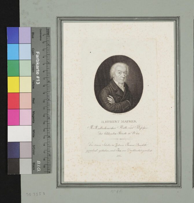 Portrait des Hubert Maurer, k. k. akademischer Rat und Professor der bildenden Künste in Wien