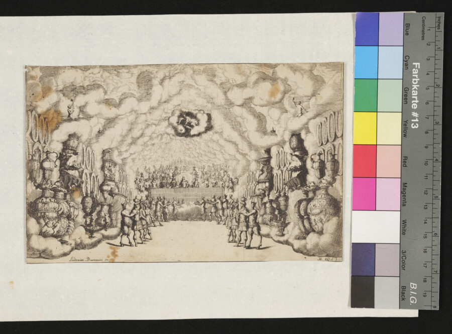"Burnacinis Dekorationen zum "Ewigen Feuer" und Pomo d`Oro", 1 Blatt fehlt, 
