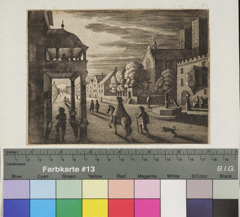 "8 Blätter Landschaften", Sonnenaufgang in einer Stadt