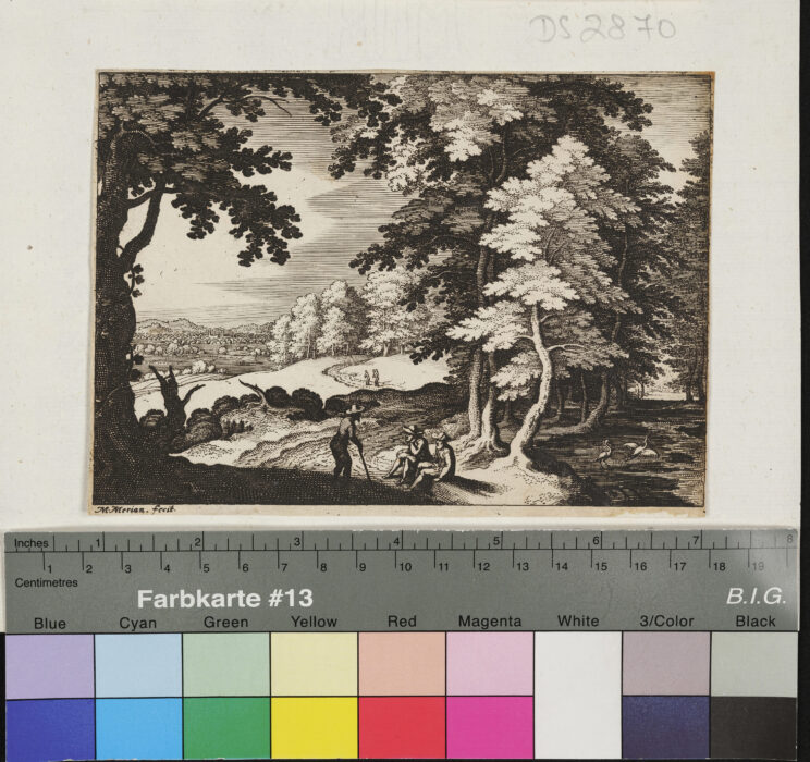 "12 Blätter Landschaften", Waldlandschaft mit Rastenden