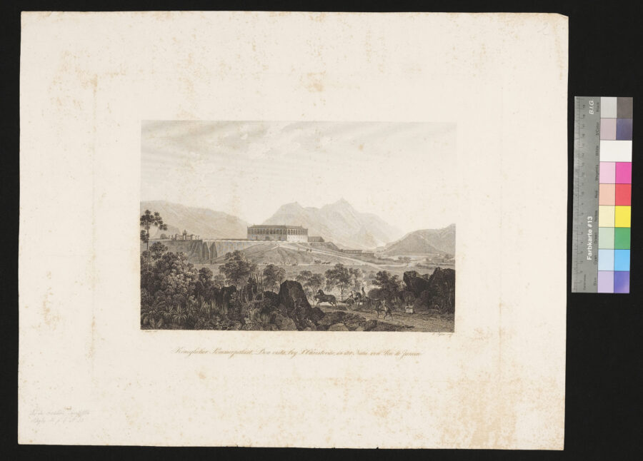 "Aus der Folge der brasilianischen Landschaften", Der königliche Sommerpalast Boa Vista bei St. Christina in der Nähe von  Rio de Janeiro