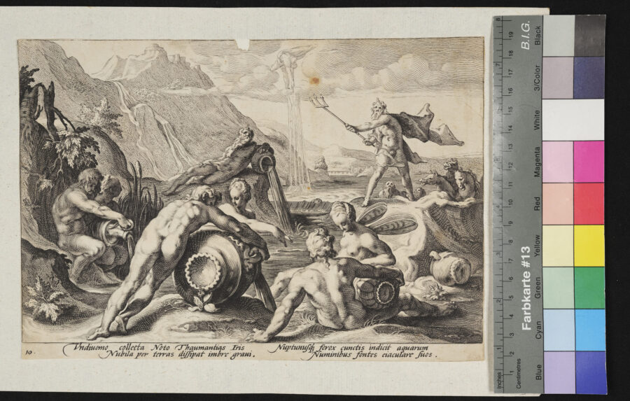 "Konvolut: Metamorphosen, Ovid, nach Goltzius, von seinen Schülern gestochen", Nr.10, Neptun