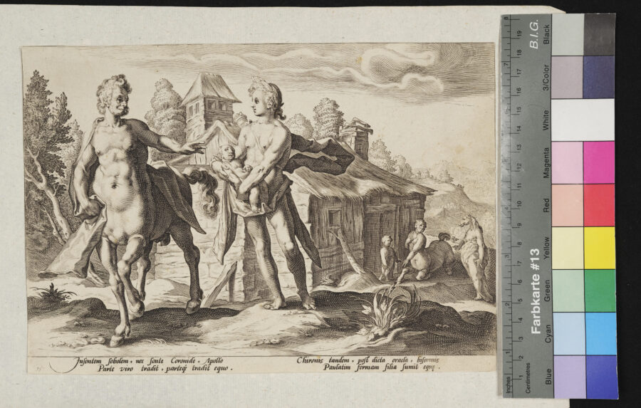 "Konvolut: Metamorphosen, Ovid, nach Goltzius, von seinen Schülern gestochen", Nr.15, Apollo und Hieron