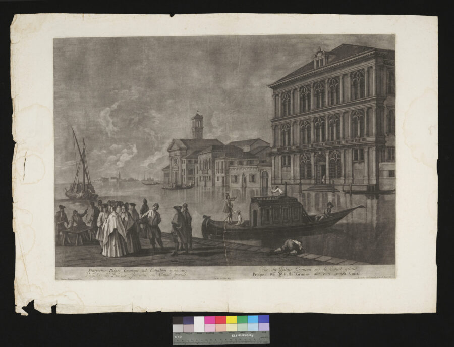 "Folge von 11 Blätter, Ansichten von Venedig, 10 davon," Palazzo Grimani, Canale Grande