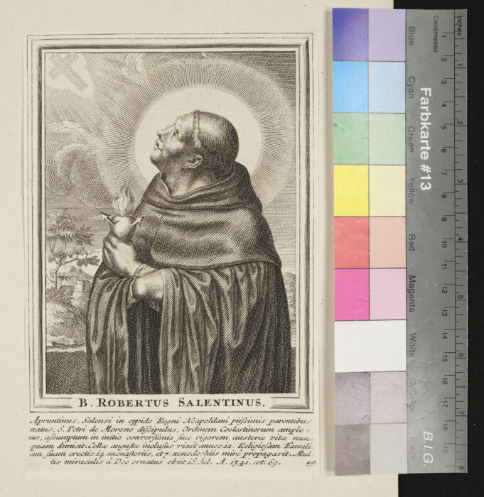 "Unvollständige Sammlung ( 58 Stück ) von Heiligenbildnissen", S. Robertus Salentinus, Nr. 49