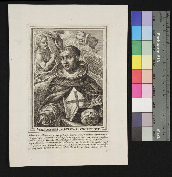 "Unvollständige Sammlung ( 58 Stück ) von Heiligenbildnissen", Ven. Johannes Baptista a Conceptione, Nr. 82