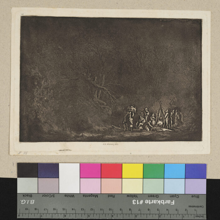 Landschaft mit nächtlicher Beleuchtung