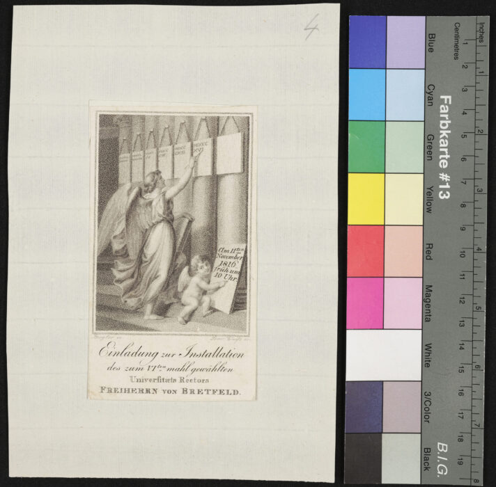 Einladung zur Rectoratfeier des Freiherrn v. Bretfeld, 11.11. 1816, 10.00h