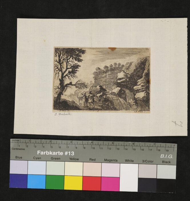 Kleine Landschaft mit Wasserfall