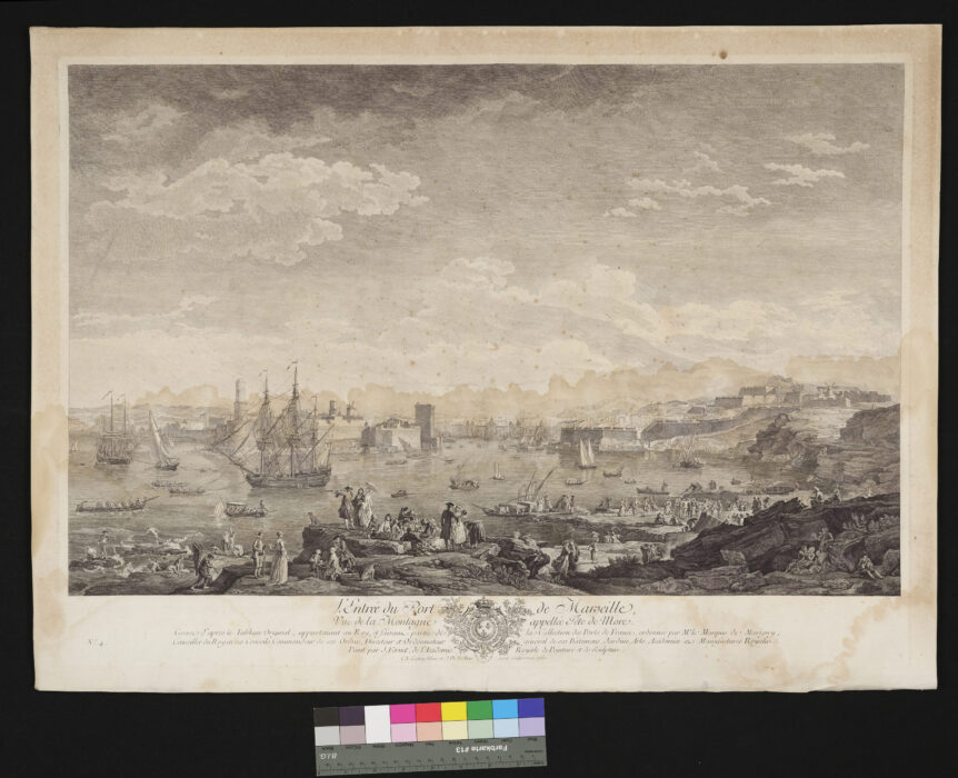 "Sammelmappe, Die großen Prospecte der Seehäfen Frankreichs, Hafenansichten, Seestücke", Nr. 4, Marseille