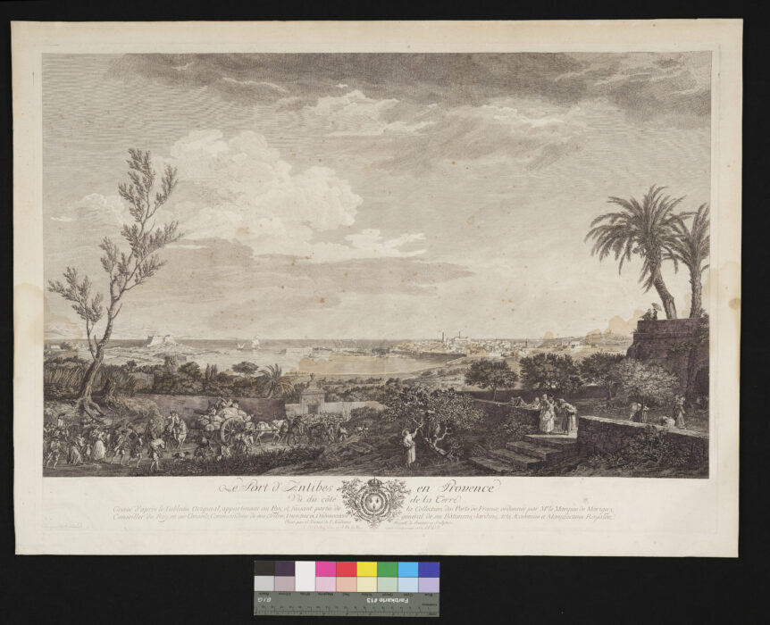 "Sammelmappe,  Die großen Prospecte der Seehäfen Frankreichs, Hafenansichten, Seestücke", Nr. 7, Antibes en Provence