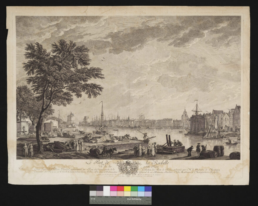 "Sammelmappe,  Die großen Prospecte der Seehäfen Frankreichs, Hafenansichten, Seestücke", Nr. 14, La Rochelle