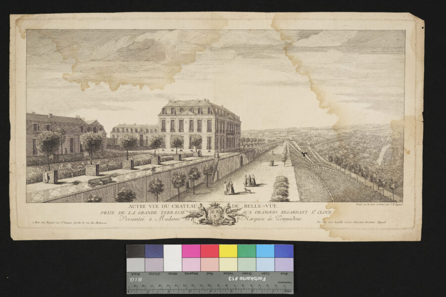 Ansicht des Schloss Belle - Vue, seitlich
