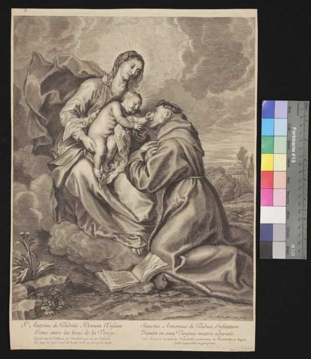 S. Anton von Padua vor Maria, das Jesukind bewundernd