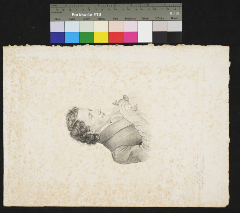 Porträt Joseph Brenner mit Schachfigur Reiter