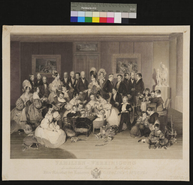 Familienvereinigung des Österreichischen Kaiserhauses im Herbst 1834, Hauptblatt und Weisblatt