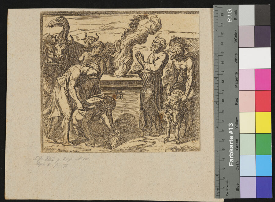 Noahs Dankopfer aus der Raphaelitischen Bibel